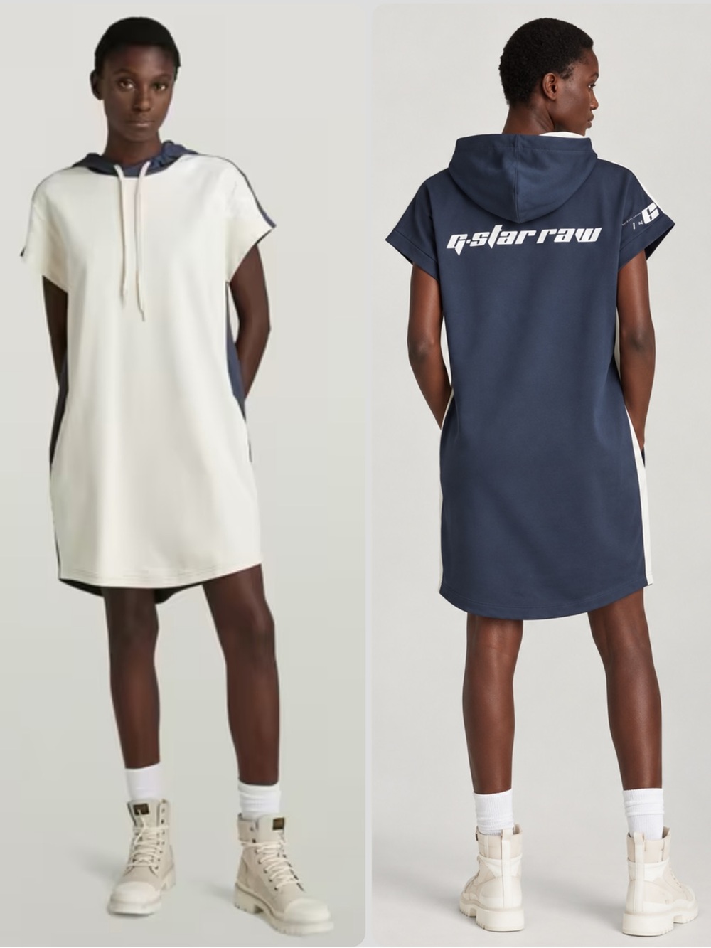 G-Star Raw Sobiru Cotton Hooded Loose Shift Jersey Sweat Dress NWT $150